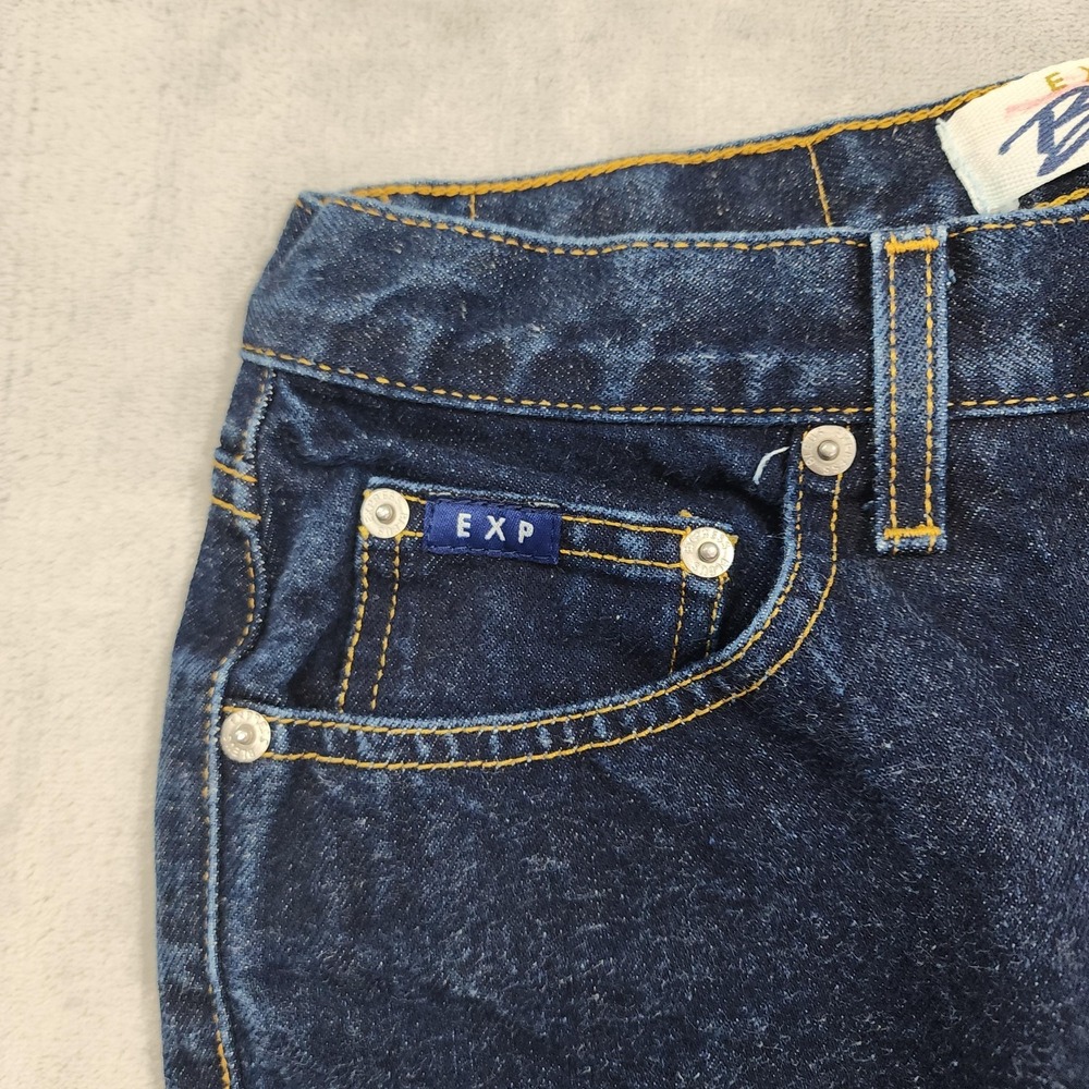 Vintage Express Bleus Jeans Womens 9/10S Blue Dark Wash Extreme Flare Leg Casual - Picture 2 of 12